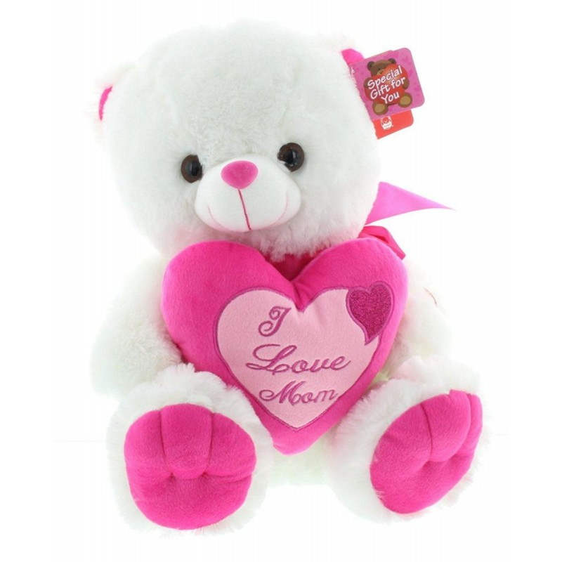 pink white teddy bear