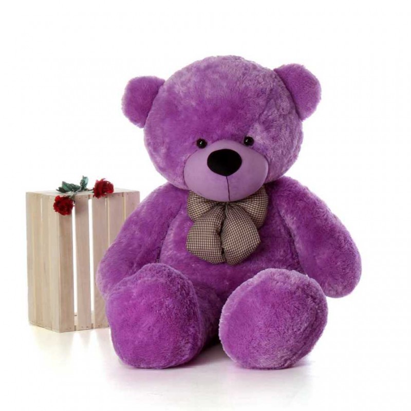 Buy 5 Feet Purple Teddy Bear with a Bow Online at Lowest Price in India ...