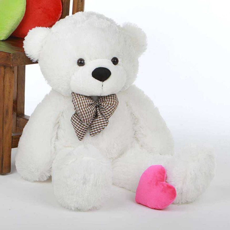 Buy 2 Feet White Teddy Bear with a Bow Online at Lowest Price in India ...