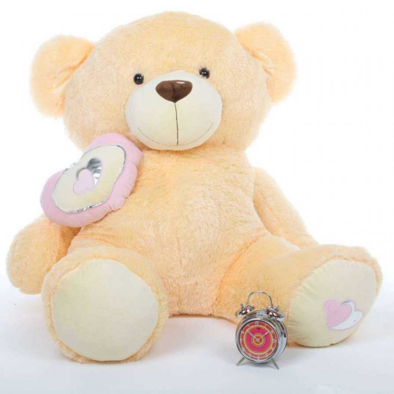 Buy Peach 5 Feet Big Teddy Bear with a heart Online at Lowest Price in ...