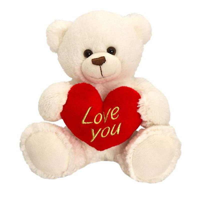 Buy 15 Inch White Teddy Bear holding red Love You Heart Online at ...