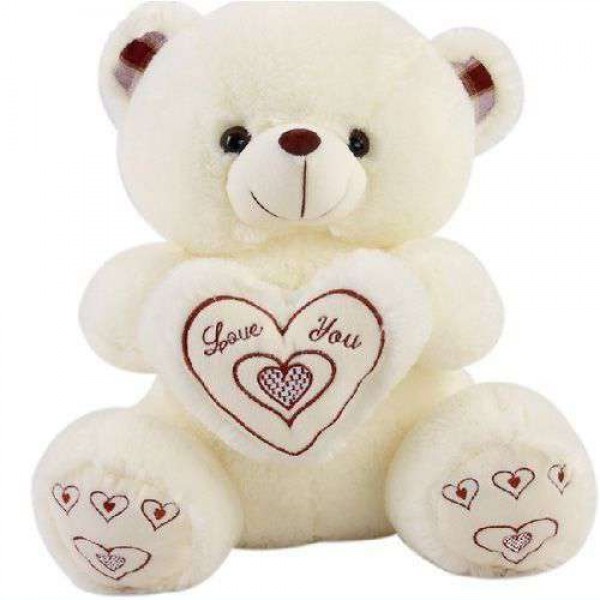 Buy Cute 18 Inch White Teddy Bear holding Love You Heart Online at ...