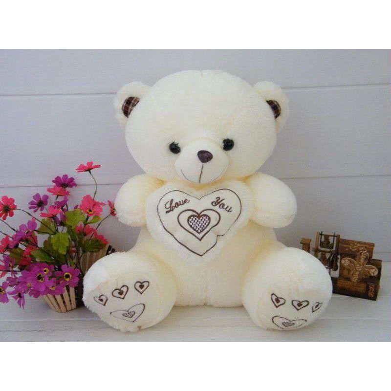 Buy Cute 18 Inch White Teddy Bear holding Love You Heart Online at ...