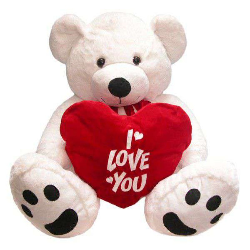 Buy Big 3 Feet White Teddy Bear holding I Love You Heart Online at ...