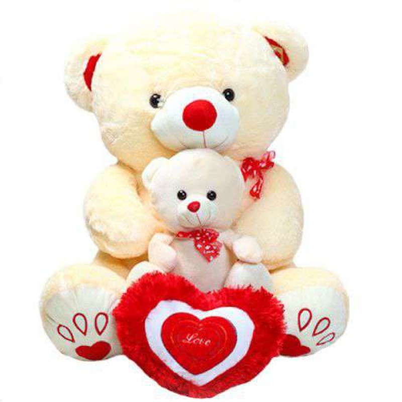 Buy Cute Peach Mother Baby Love Teddy Bear Online at Lowest Price in ...