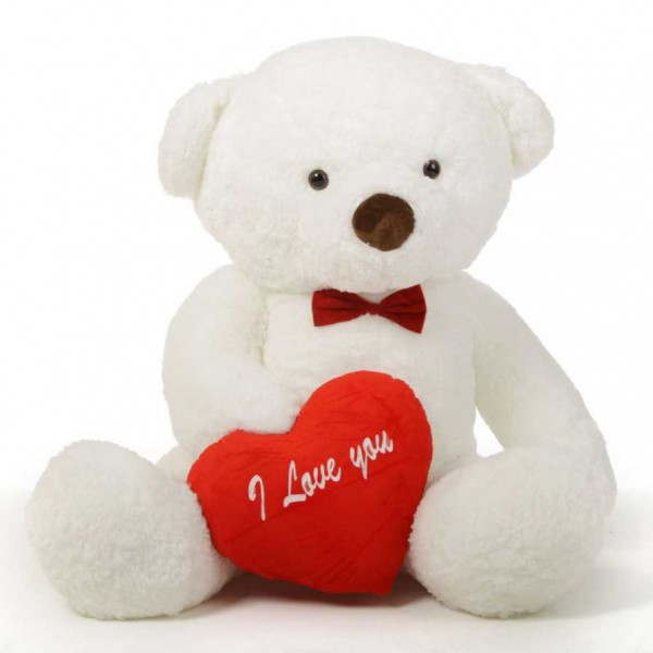 Buy 2 feet big white teddy bear with red I Love You Heart Online at ...