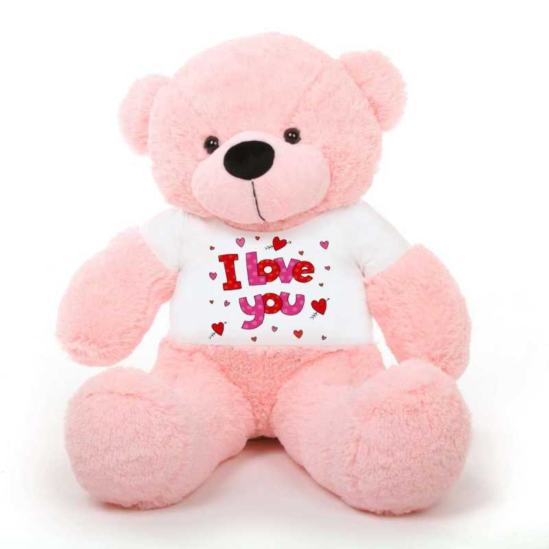 Buy Pink 5 Feet Big Teddy Bear Wearing A I Love You T-Shirt Online at ...